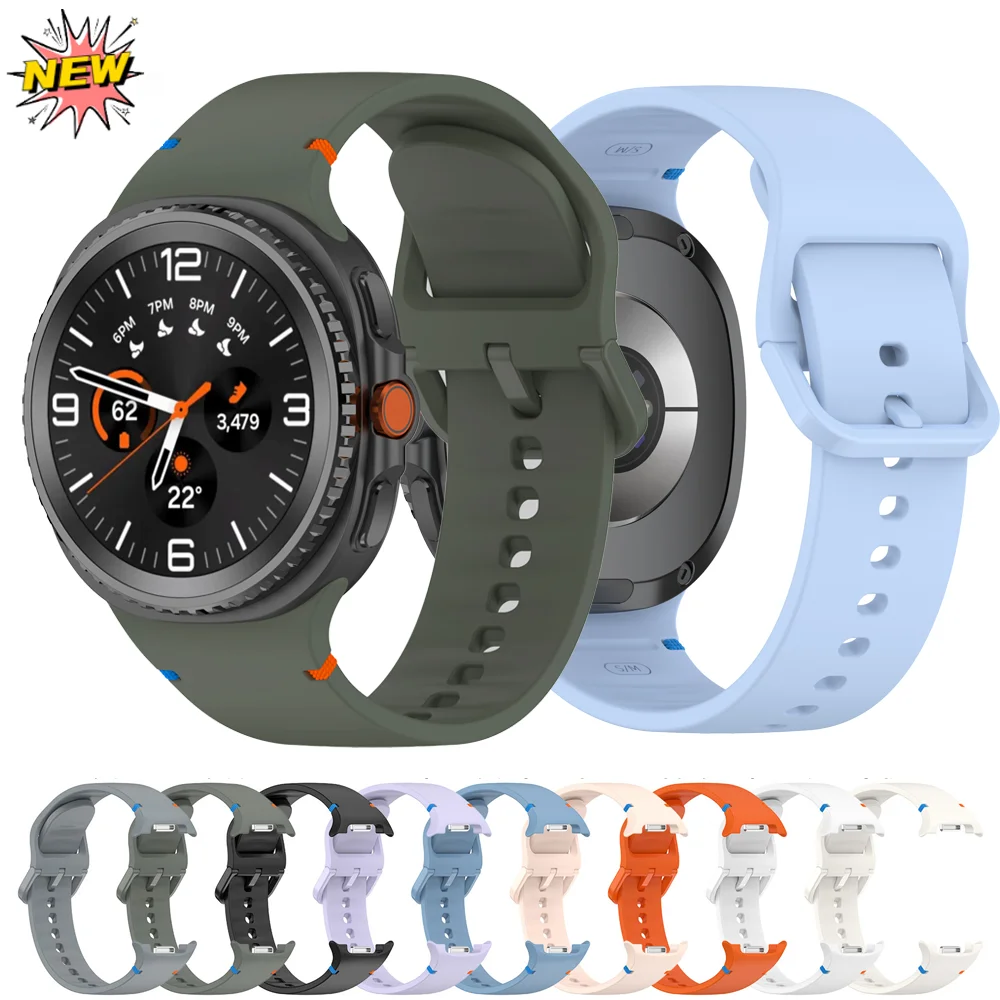 Offizielles Sport-Silikonarmband für Samsung Galaxy Watch 8 40 mm 44 mm, atmungsaktives Armband Galaxy Watch 8 Classic 46 mm Band Correa