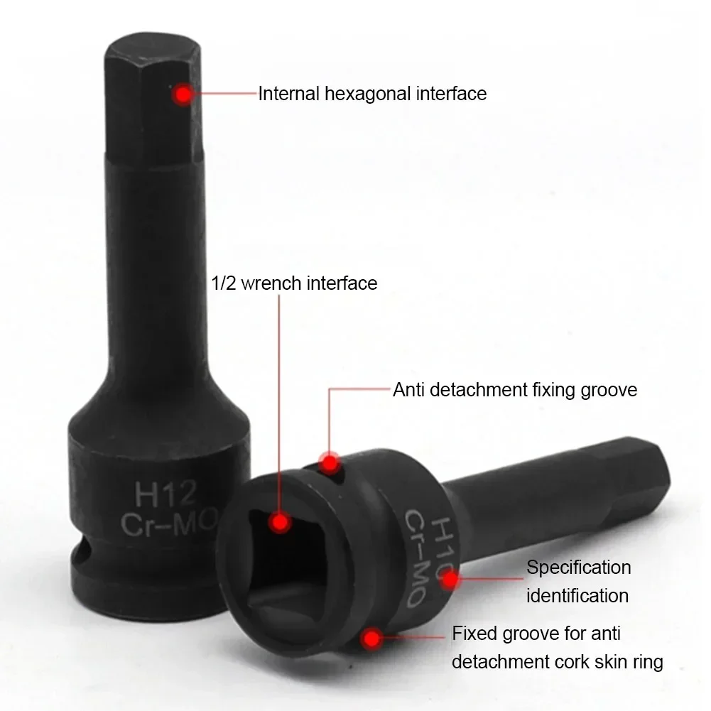 Imagem -04 - Chave de Soquete Métrica Polegada Haste Conjunto Soquete Impacto Hex Soquete Longo Bit Soquete ar Allen h4 h5 h6 h7 h8 h9 H10 H12