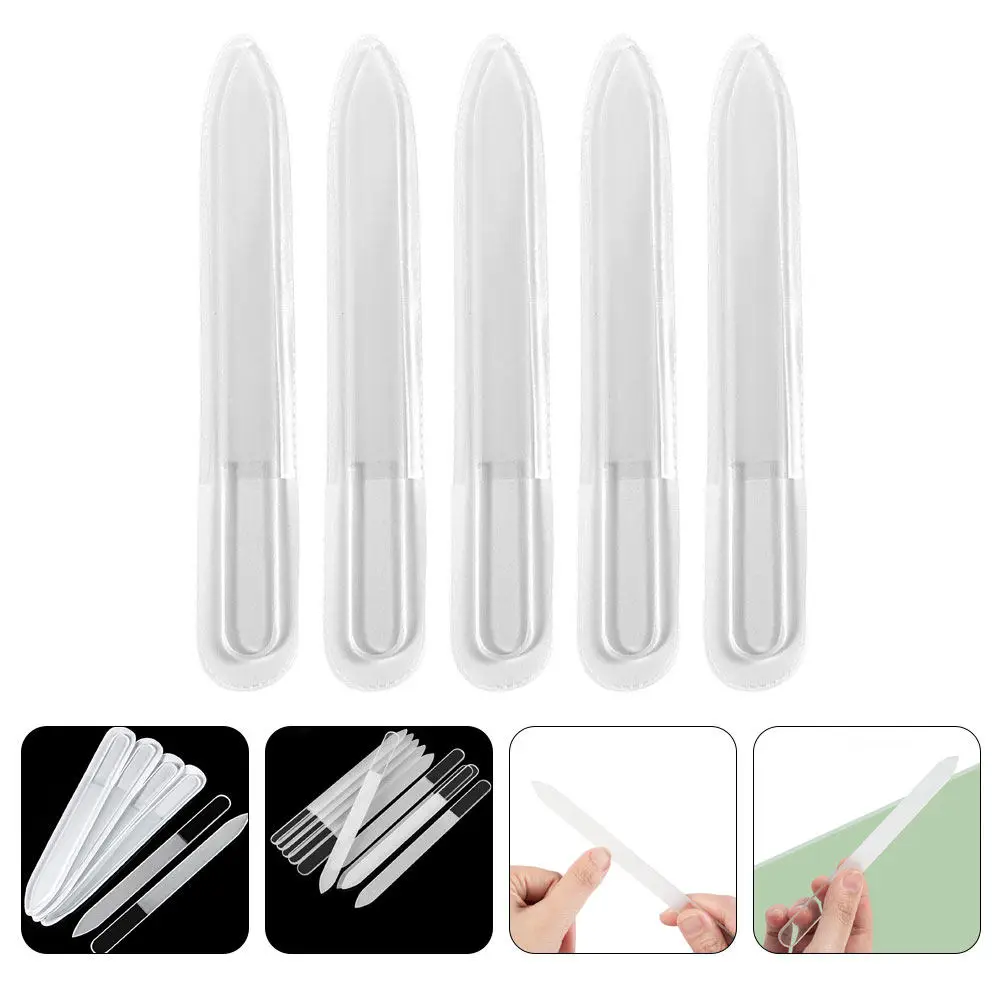 

5Pcs Premium Glass Nail Files for Fast Smooth Polishing Lightweight Portable Manicure Tools Professional Nail Buffering Files