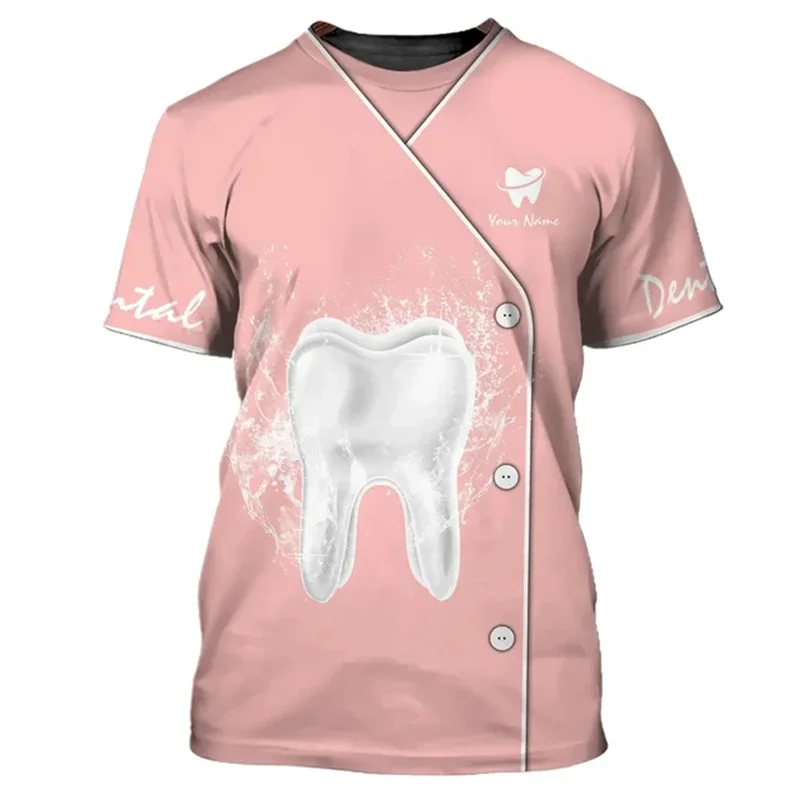 Dental T-Shirt Custom Dentist Men Woman Nurse Uniform clinical medical surgical hospital stomatology print scrubs Nursing tee