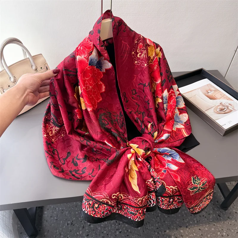 

2025 Fashion Autumn Winter Women Scarf Thin Shawls and Wraps Lady Hijab Stoles Female Long Foulard Bufanda Poncho Head Scarves