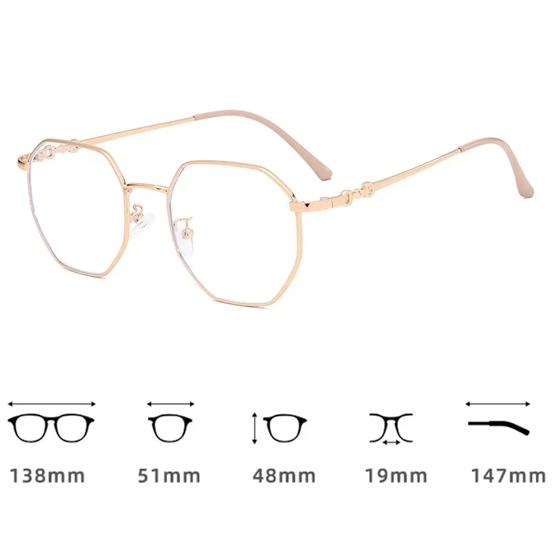 Luxus Anti Blau Licht Myopie Gläser Unisex Männer Frauen Unregelmäßigen Rahmen Nahe Anblick Brillen Fertig Optische Spektakel Brillen – Detail 4