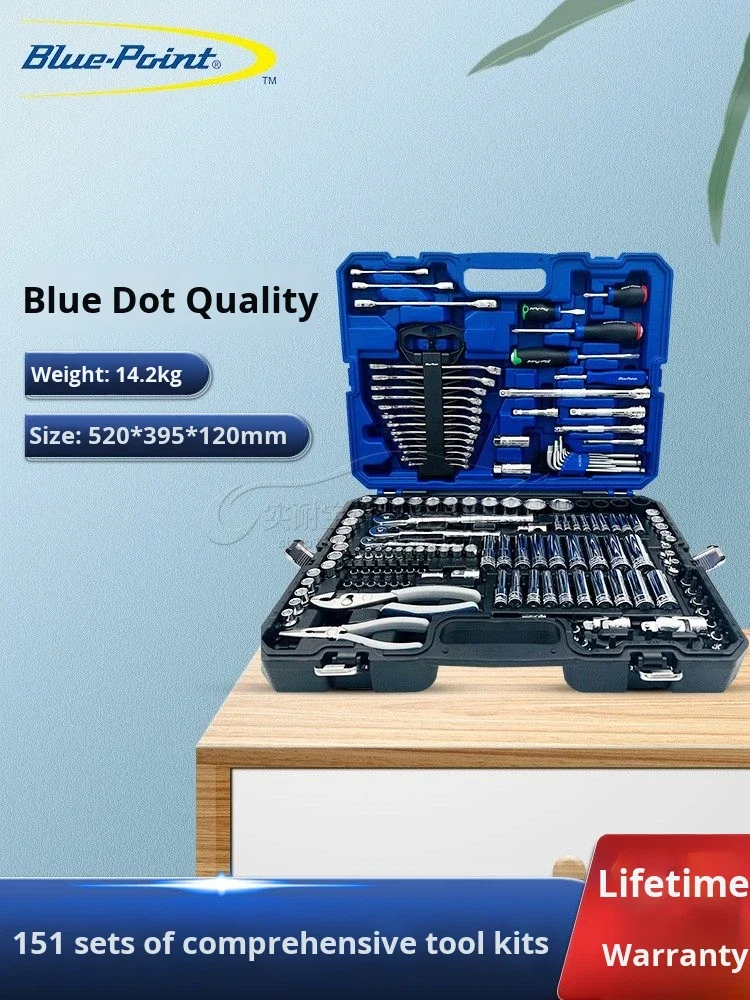 Blue- Point Tools 151-Piece Automatic Repair Toolbox Set Ratchet Wrench Screwdriver Lifetime Warranty 520x395x120mm Dimensions