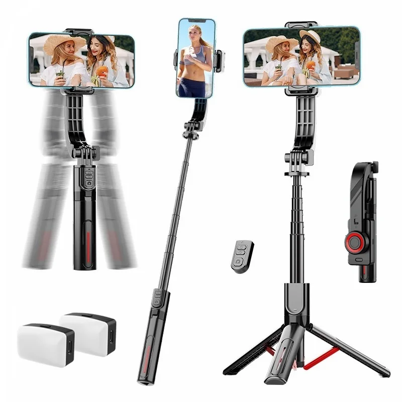 360°Rotation Gimbals Stabilizer Smartphone Selfie Stick Mobile Tripod with Remote Control for Vertical & Horizontal Shooting