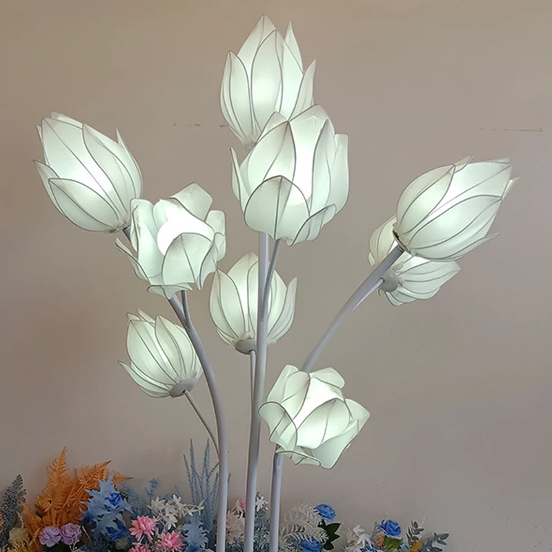 ULANI-Lumière LED en forme de fleur de Yulan moderne, éclairage de route pour mariage, fête, scène, escales festives, décoration de fond