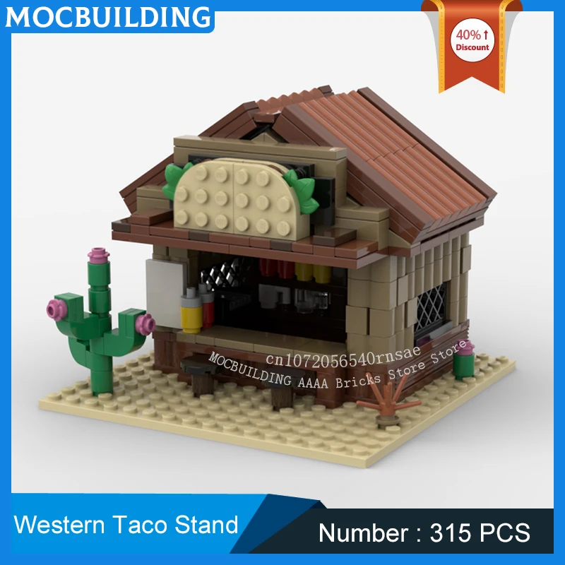 

MOC Building Blocks Western Taco Stand Scene Model DIY Assemble Bricks Creative Street View Toys Collection Display Holiday Gift