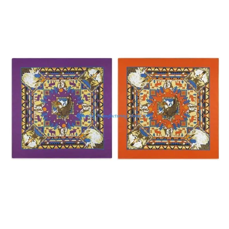 E56A Colorful Hairband Scarf Breathable Cotton Handkerchief Durability Printed Headwrap for Men and Women