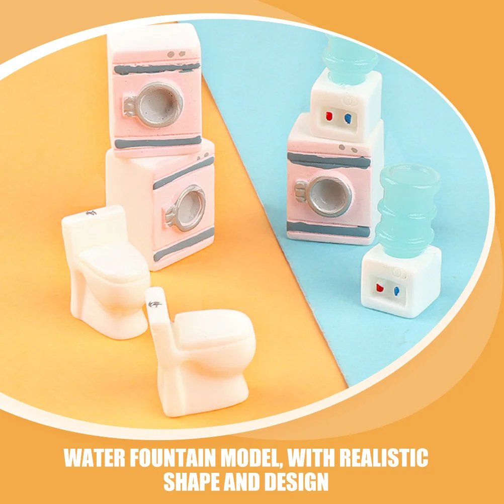 1Set Harz Mini Möbel für Puppenhaus Langlebige Waschmaschine Wc Wasser Brunnen Dekorationen Puppenhaus Liefert