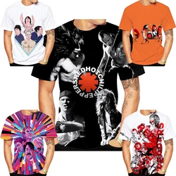 Powerful music band RHCP (Red Pepper) creative 3D printed fashionable personalized rock hip-hop T-shirt