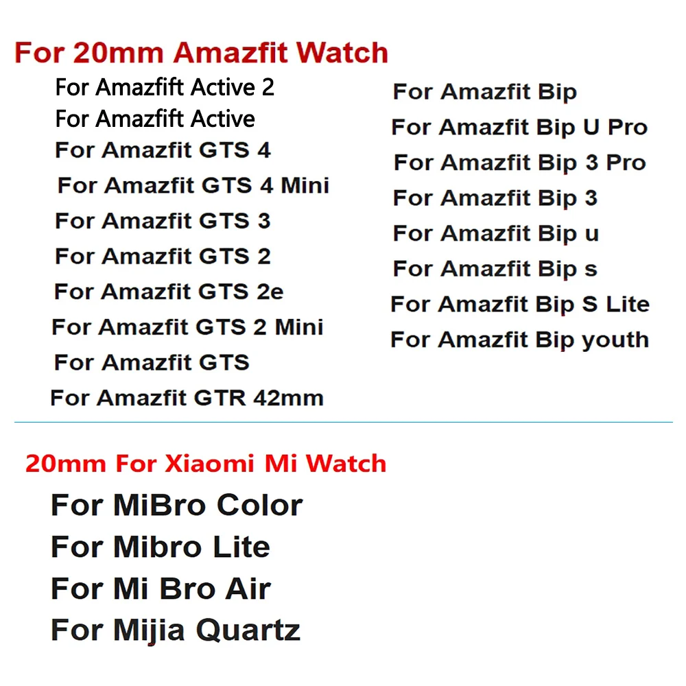 Ремешок из смолы 20 мм для Amazfit GTS 4/3/2, мини-женский ремешок для часов Amazfit Bip3/U, модный для Xiaomi Mibro Color/Lite/Air