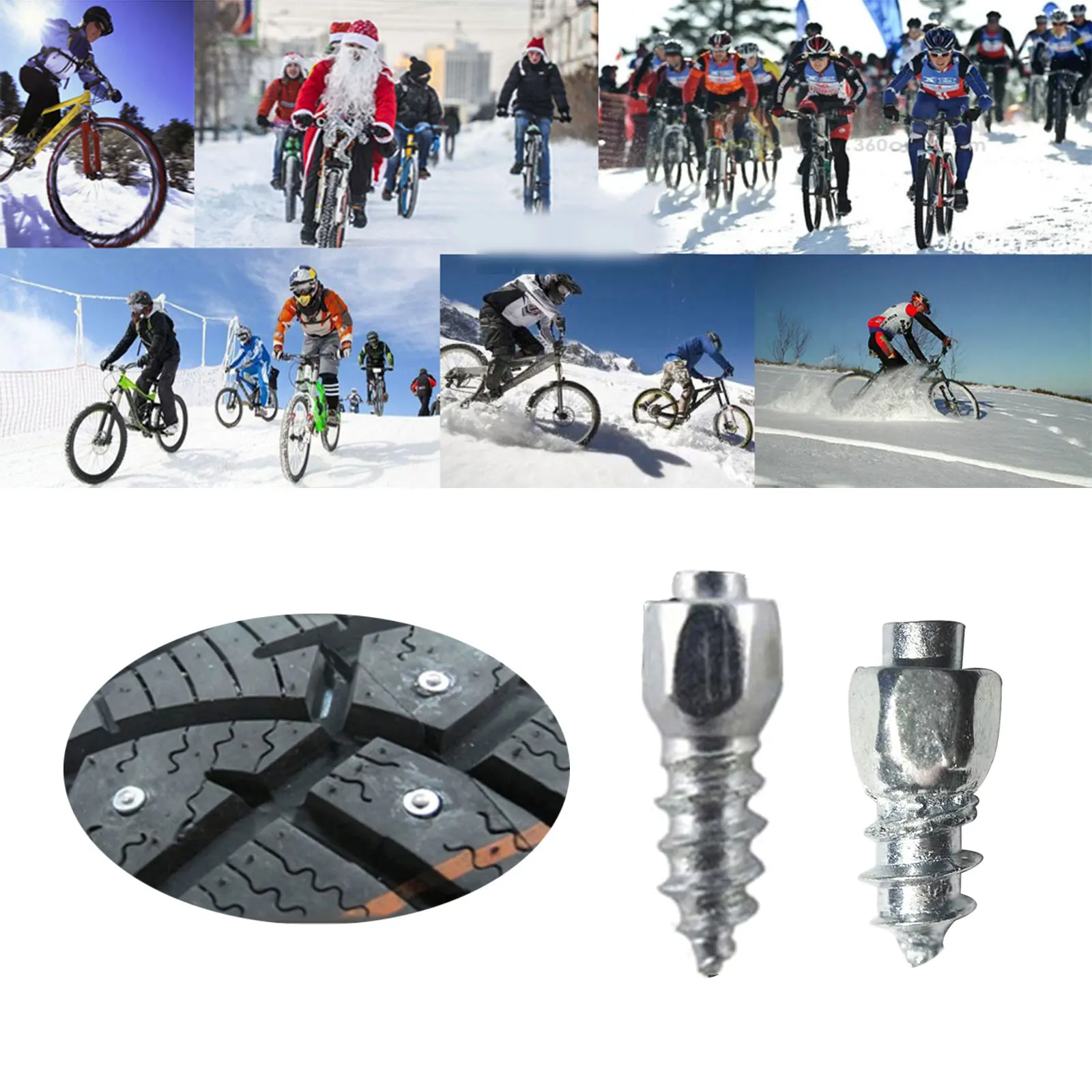 100Pcs Tire Studs Snow Spikes Bike Anti-Slip Screw Tire Spikes Winter Bicycle Anti-ice Supplies  Dropship