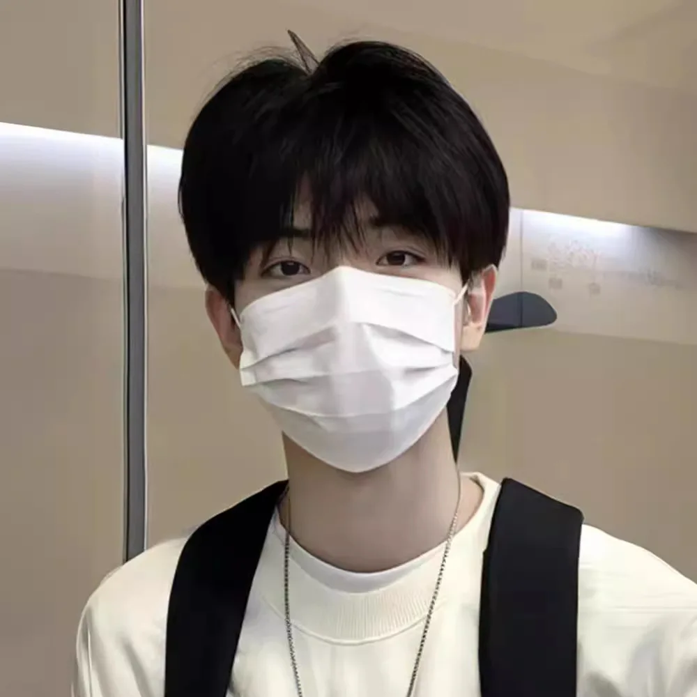 

Korean Black Short Straight Wigs for Man Heat Resistant Synthetic Wig Slightly Broken Cover Fluffy Hair Wig Full-Head Wig Male