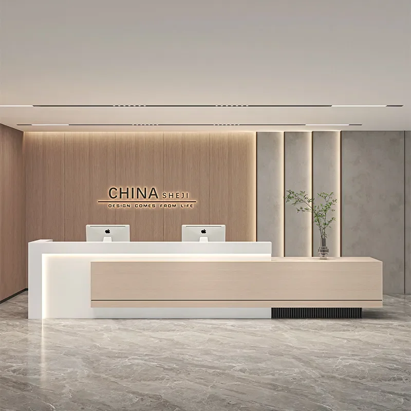 for Company Front Desk Hotel Property Office Simple Modern Painting Bar Sales Department Checkout Page