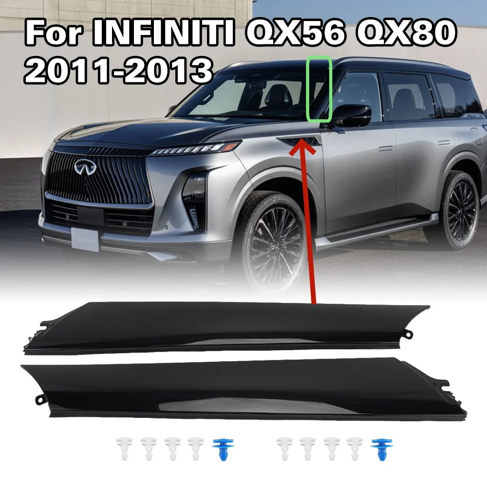 A pillar Windshield Trim for Infiniti QX56 2011-2013 For QX80 2014-2023 for Nissan Armada 2017 -2023 Black ABS Car accessories