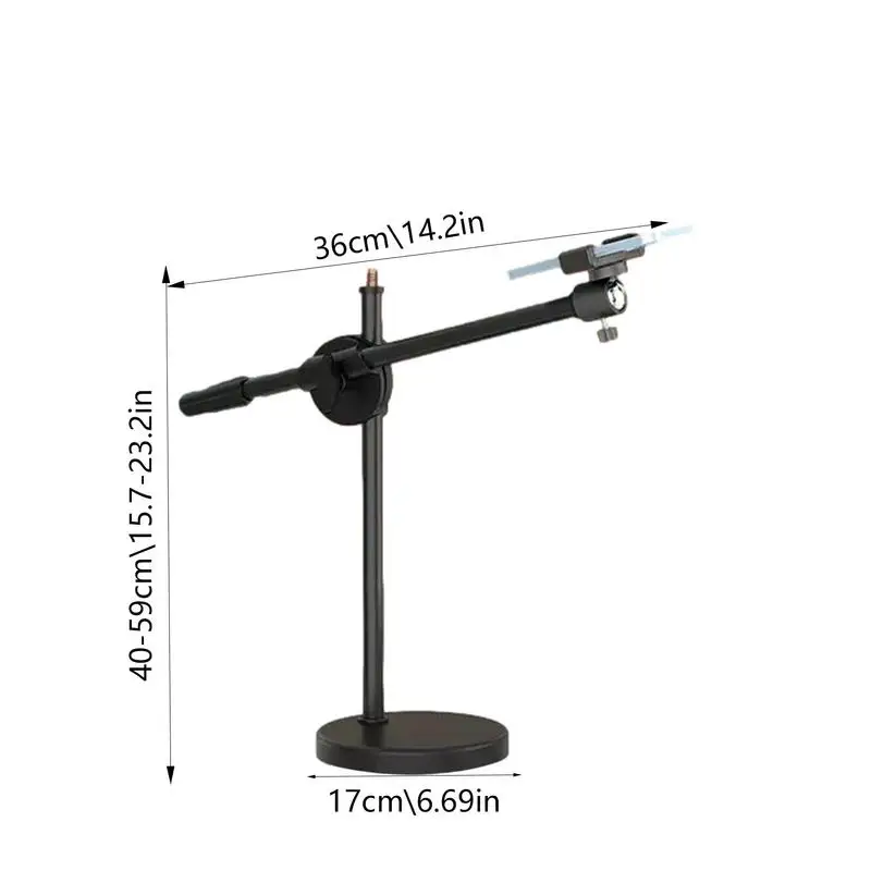 Overhead Phone Mount Overhead Camera Mount Tripod Stand Articulating Arm Camera Mount LED Video Lighting For Online Teaching