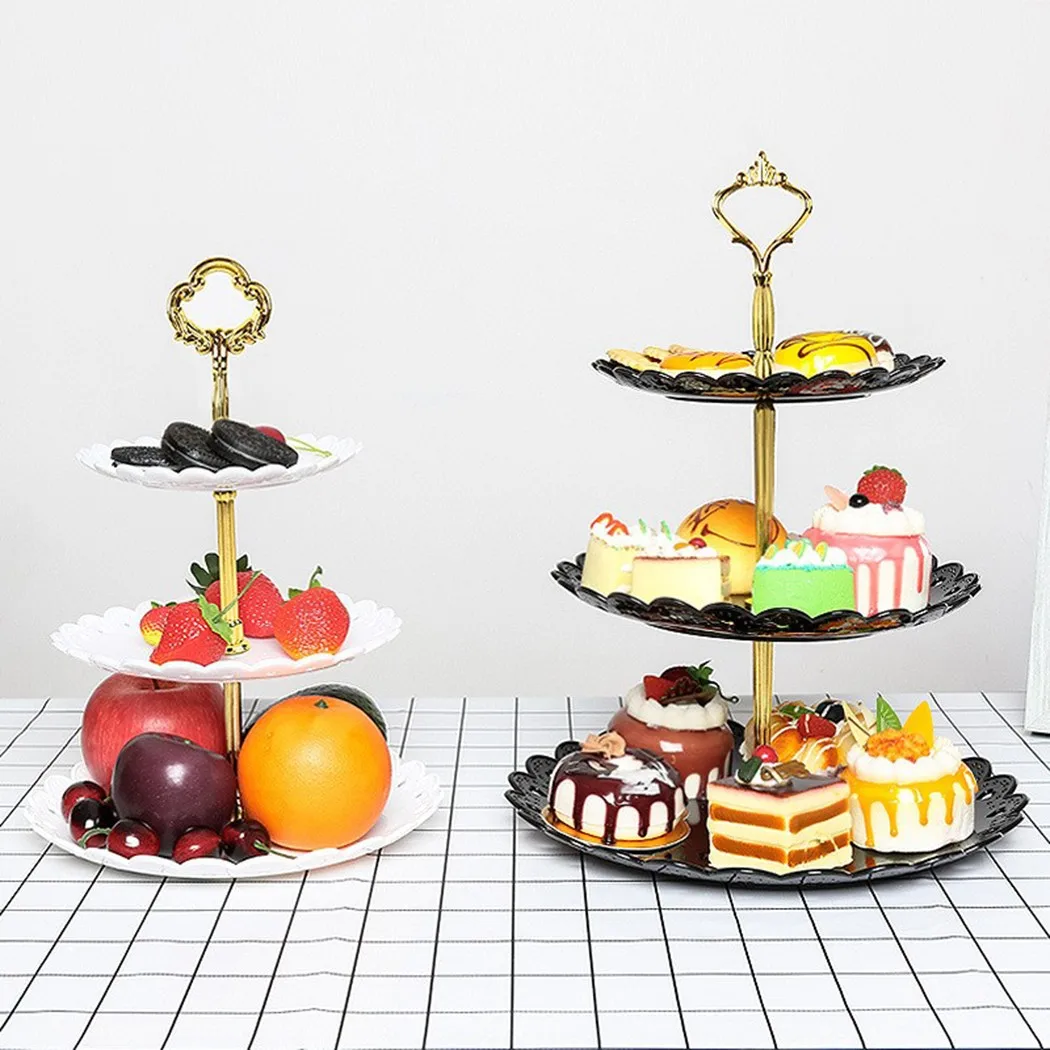 

3 Layer Cake Stand Tray Wedding Holiday Party Cake Stand Fruit Plate Dessert Candy Dish Display Rack Home Table Decoration Trays