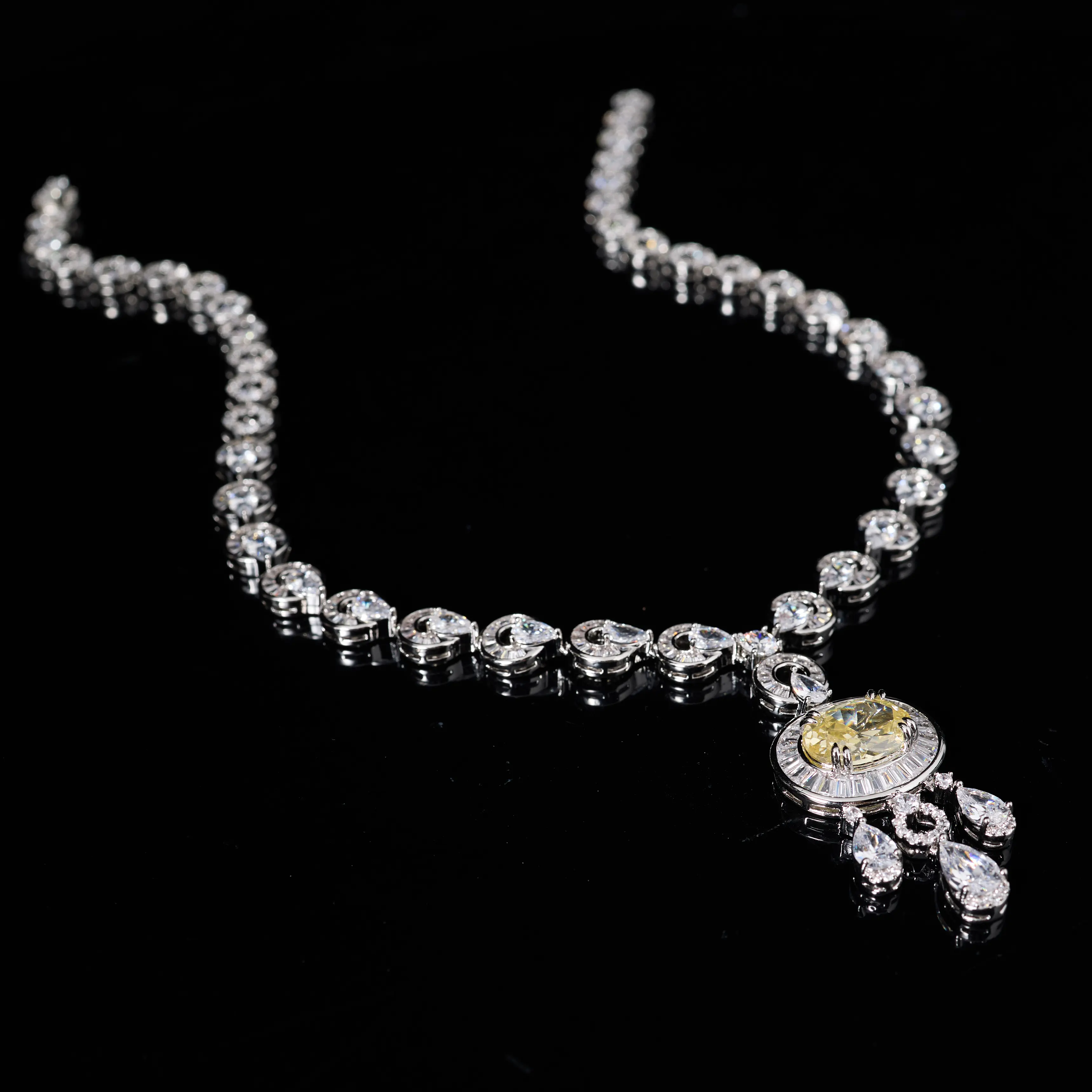 Luxury Mainstone Jewellery Set for Women Wedding Trendy Bride Color Crystal Cubic Zircon Jewelry Sets Engagement 2024