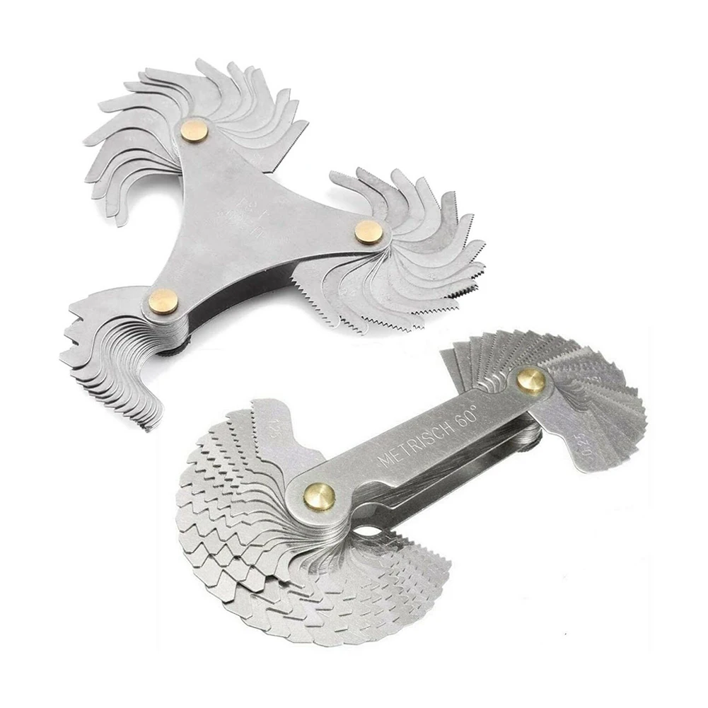 Pitch Gauges Thread Gauge Stainless Steel Accessories Gage Measuring Metric Inch for sae Replacement Screw Caliper