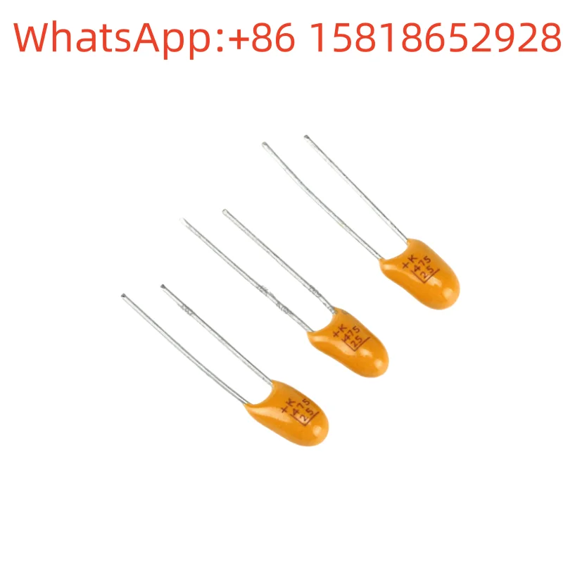 

20 pieces 25V 4.7UF (475K) through-hole tantalum capacitor, tolerance ±10%, 2.54MM pin spacing