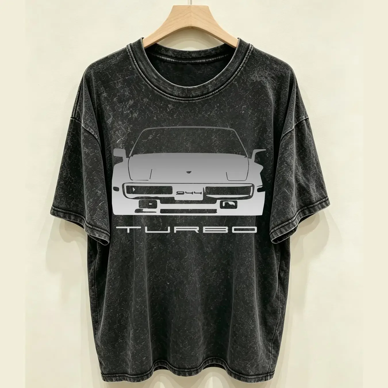 washed T Shirt 944 Turbo Stencil long or short sleeves vintage Washed graphic Versatile Breathable Soft Stylish Slightly homme