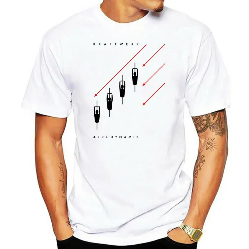 T-shirt de haute qualité Kraftwerk ahiodynamik pour hommes, noir et blanc, Synth électronique, Neu! Krautrock 031133