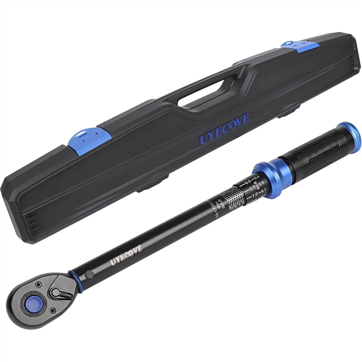 

1/2-Inch Drive Click Torque Wrench, Dual-Direction 10-170FT.LB, Dual Range Scales FT.LB/N.M, Blue