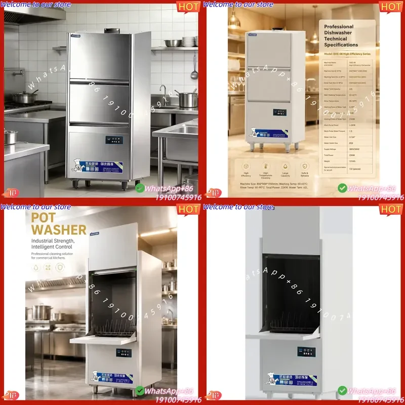 CE Certificate Commercial Pot Washer Equipment Professional Clean Pots and Pans, Cast Iron Cookware and Trays Front Door