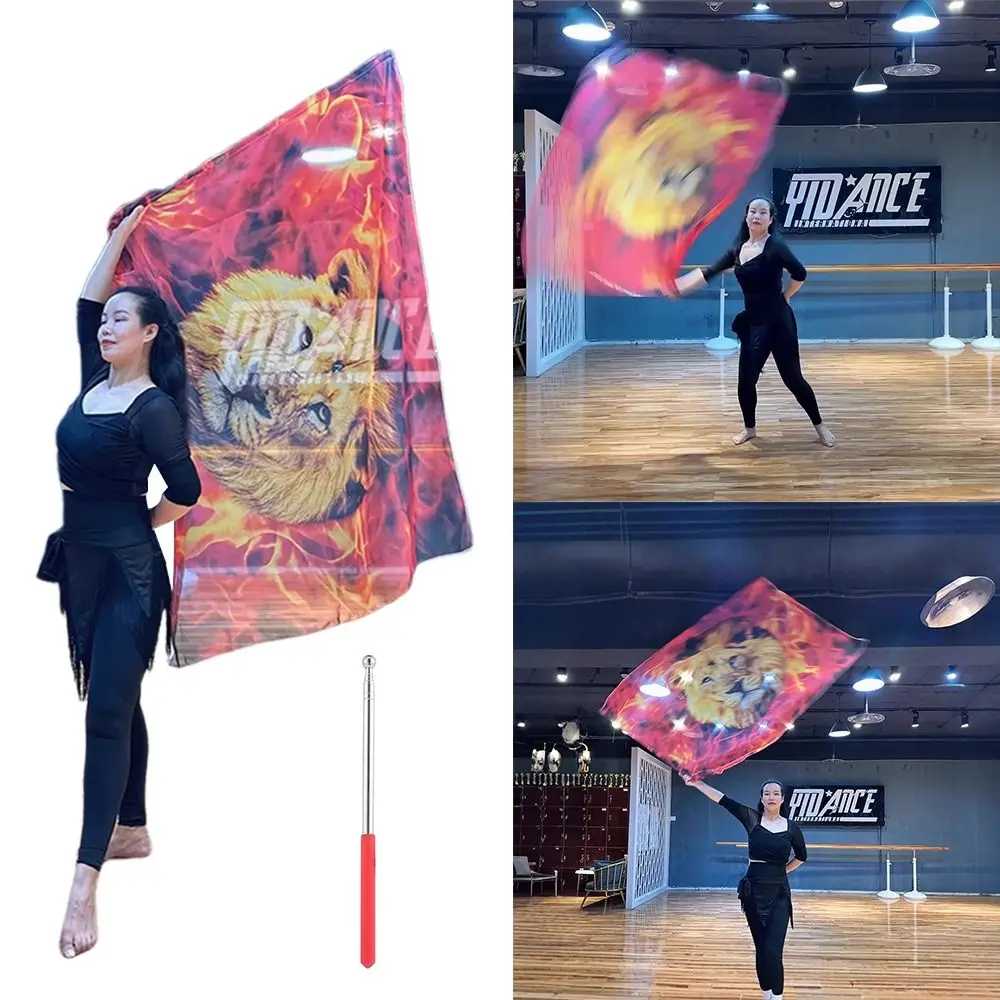 avec bâtons télescopiques, accessoires de danse du ventre, tiges évolutives, foulards multicolores colorés, drapeau léger et Portable