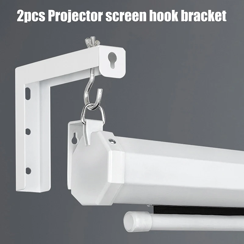 

Универсальный регулируемый крюк для крепления проекционного экрана, L-образный кронштейн для настенного крепления экрана, комплект крюков для крепления киноэкрана/шторы