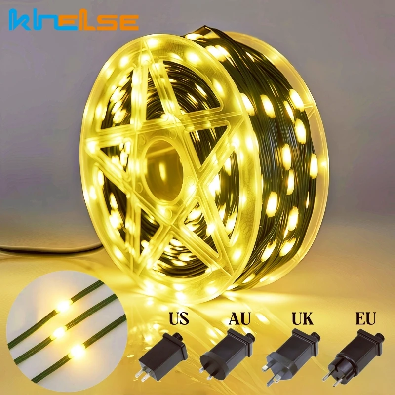 

24 В зеленый кожаный светодиодный сказочный гирляндный светильник 10 м/20 м/50 м/100 м уличная гирлянда Рождественский свет Новогодняя вечеринка садовый декор Рождественский свет