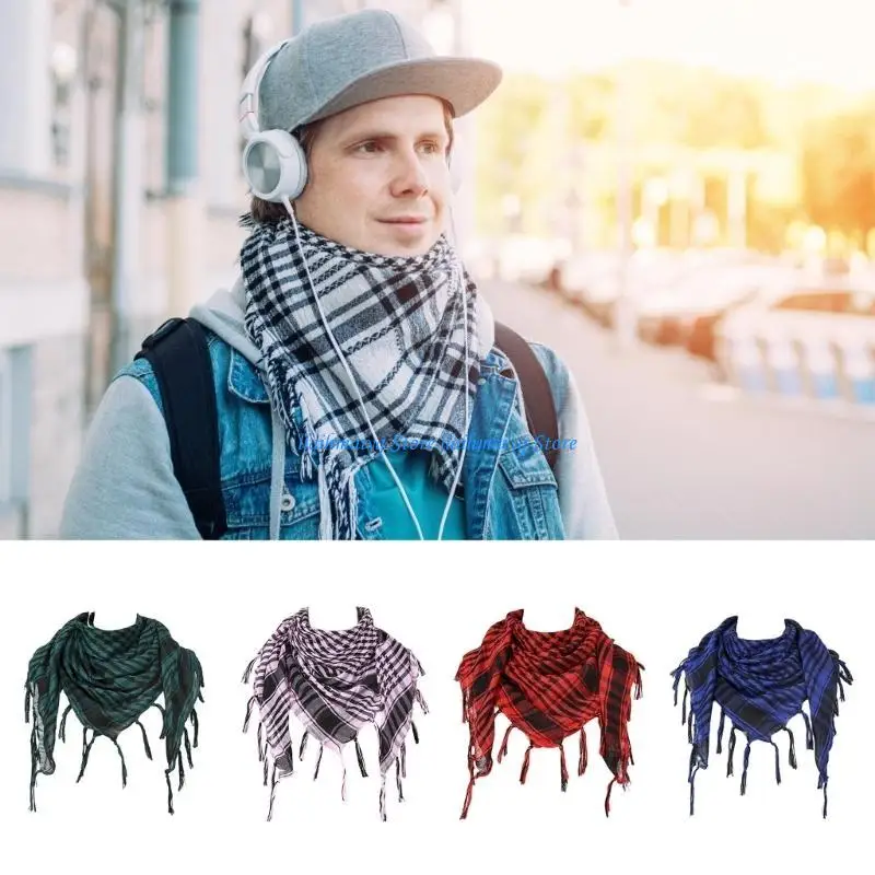 573B étnico keffiyeh lenço cabeça shemagh lenço cabeça arábica capa cabeça à prova poeira