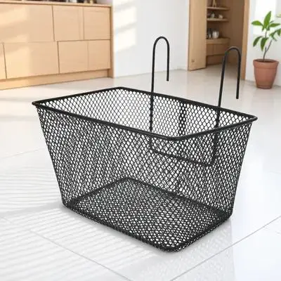 

Front Bike Basket Metal Iron Basket Detachable Large Capacity Sturdy Handlebar Cycling Storage Part Convenient Bike Container