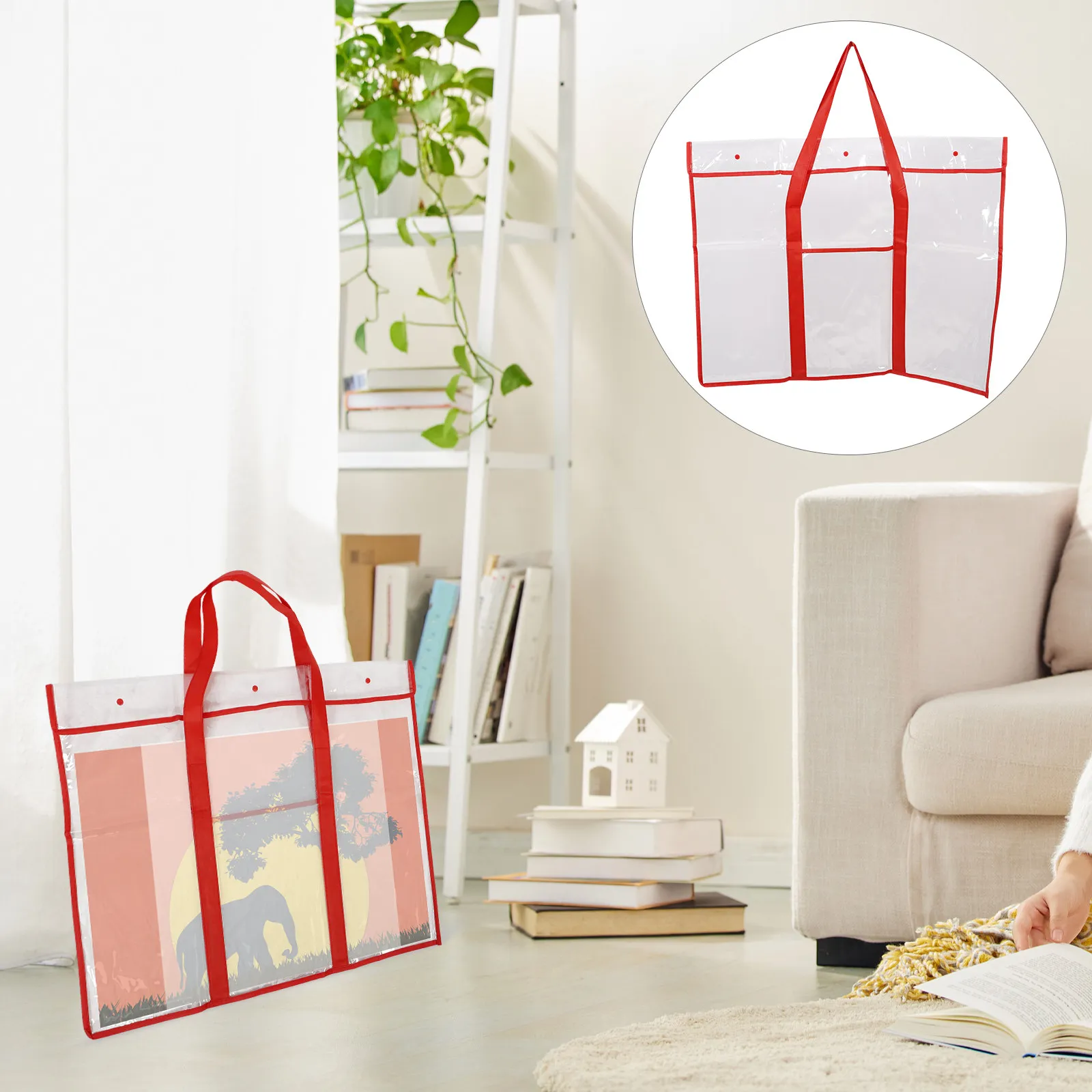 

Painting Board Bag Large Clear Art Storage Pouch For Drawing Tools Poster Organizer Foldable Artist Carrier Plastic Holder