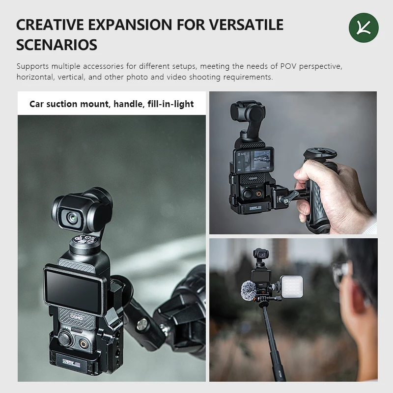 Multifunktions-Käfighalterung für DJI Osmo Pocket 4 Pro/4/3 Kamera-Zubehör Metall-Erweiterungsrahmen Schnellmontage-Adapterbasis – Detail 4