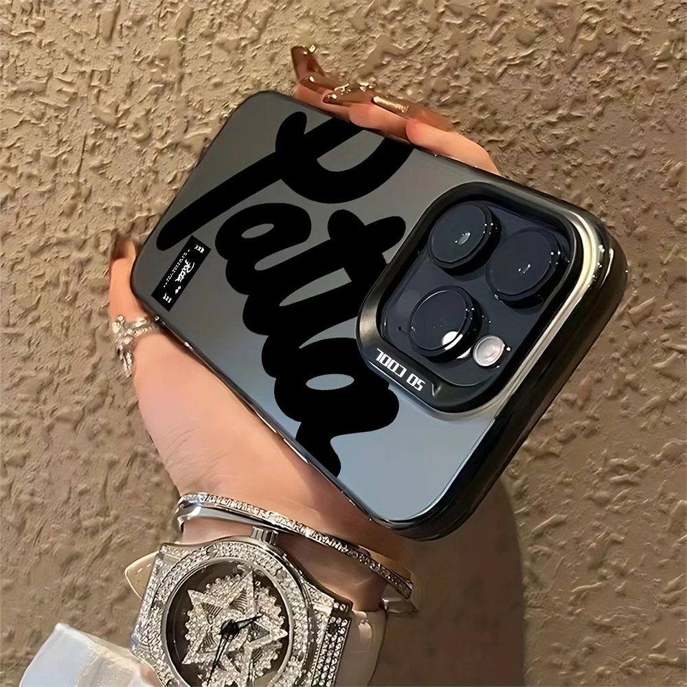 

Simple English letters phone case for iPhone 17 16 15 14 13 12 11 Pro/ Max/Plus shock-proof rear cover anti-fingerprint