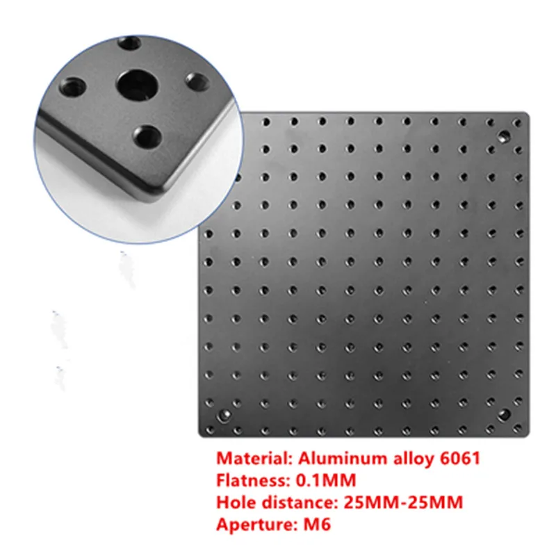 High Precision 300x450x13MM Optical Flat Optical Breadboard Optical Plate Black/White Anodized Aluminum M6 Tapped Mounting Holes