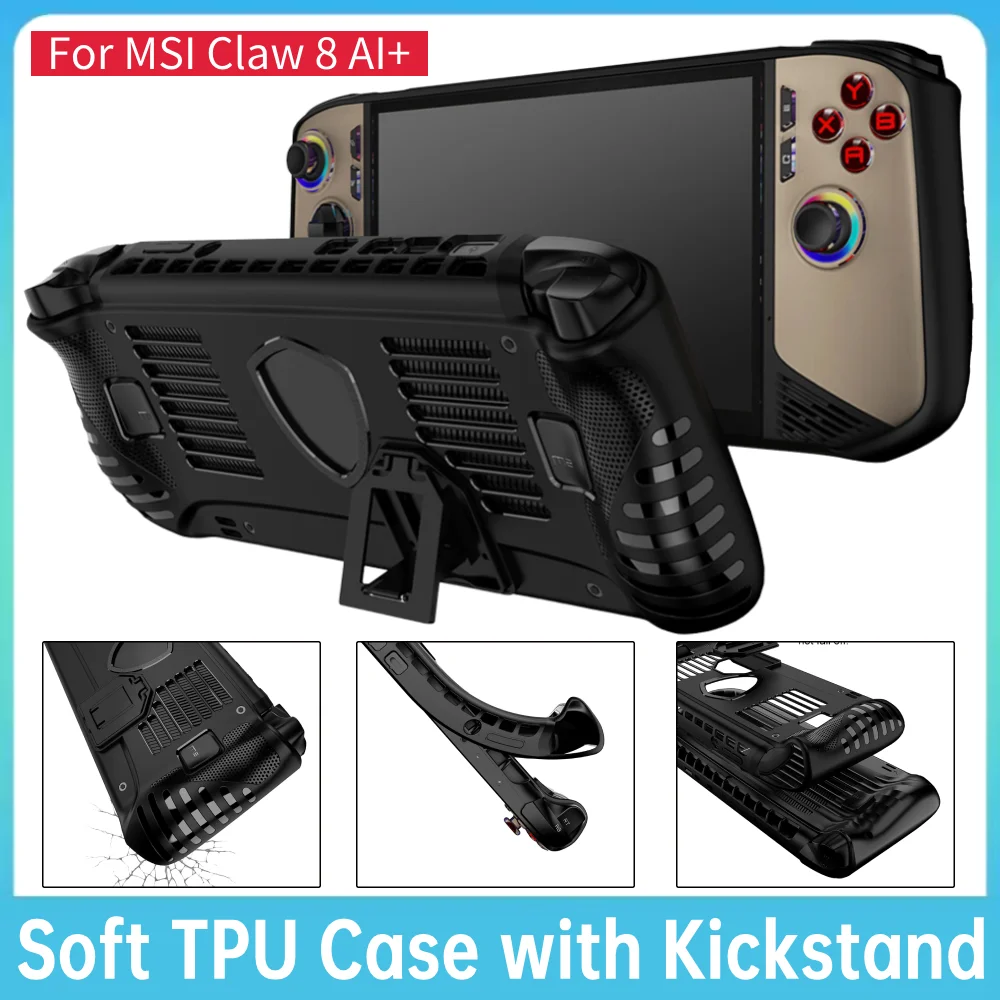 

Мягкий чехол из ТПУ 2025 с подставкой для портативной игровой консоли MSI Claw 8 AI+, противоударный защитный чехол с искусственным интеллектом и защитой от царапин