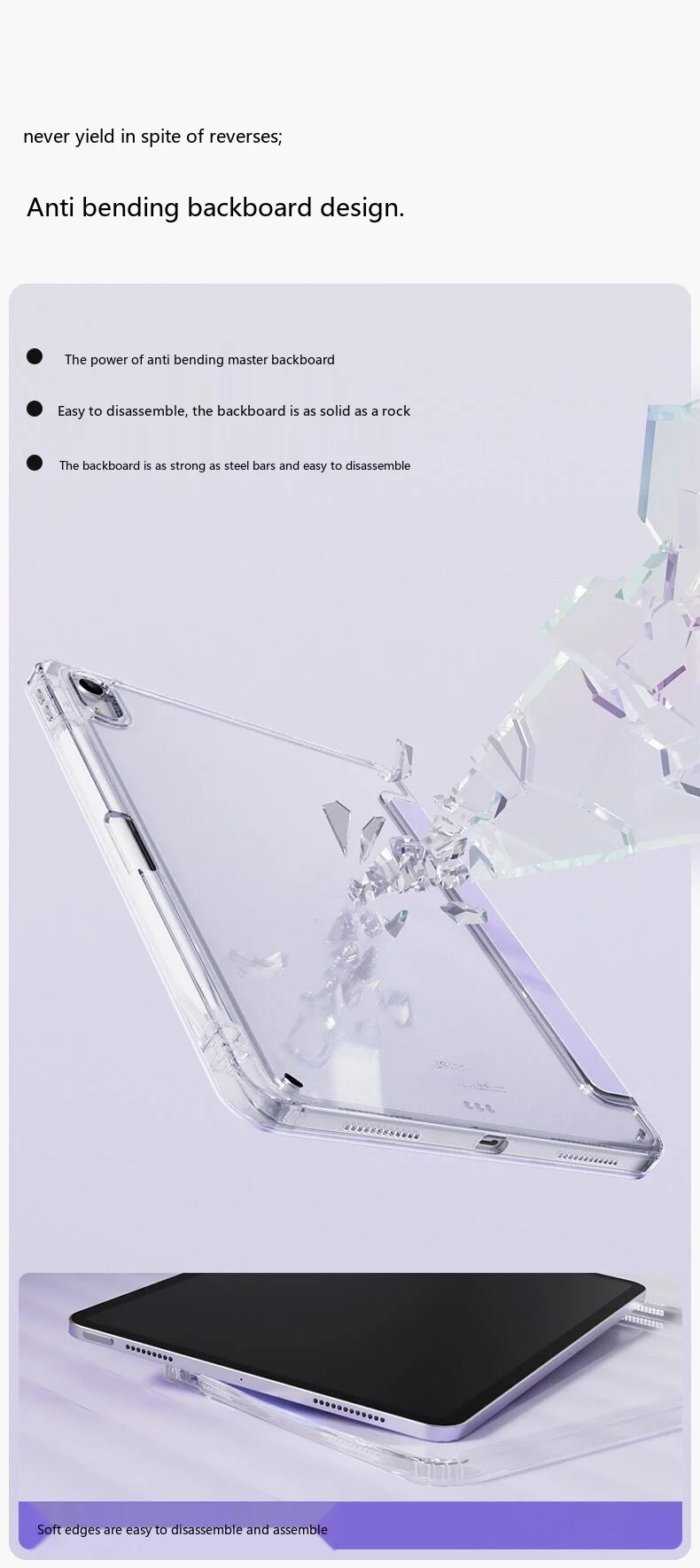 Für iPad 12 11 10,9 10,2 9,7 Zoll Acryl 3+Y Magnetische Bildschirmsperre Stoßfeste Schlaf-Wach-Hülle – Detail 8