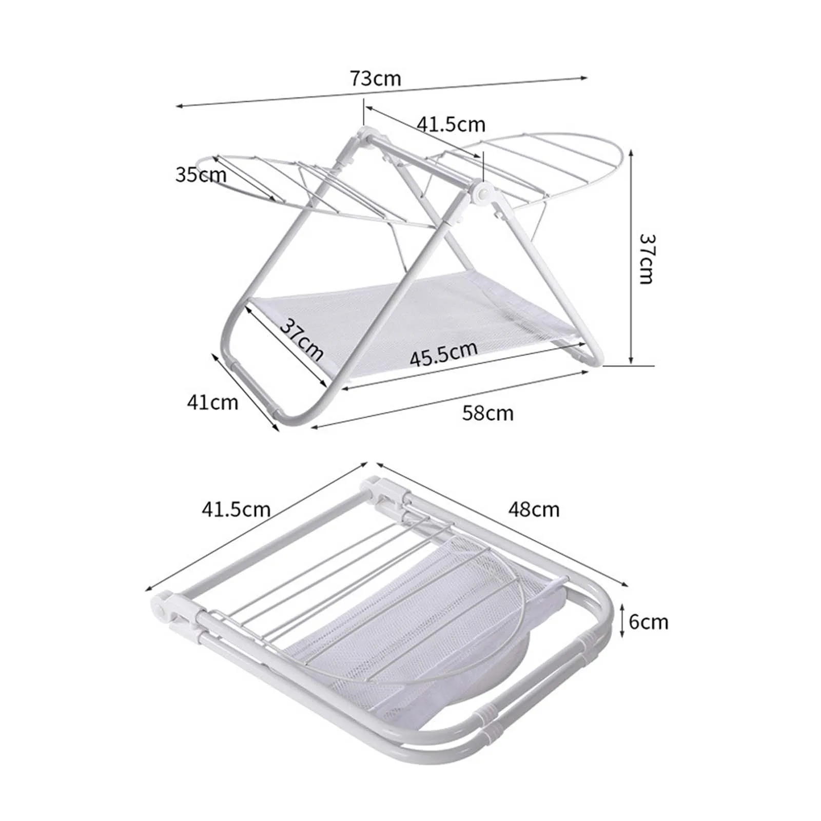 Household Stainless Steel Wing Shaped Floor Drying Rack Installation Free Multifunctional Drying Rack Folding Drying Rack