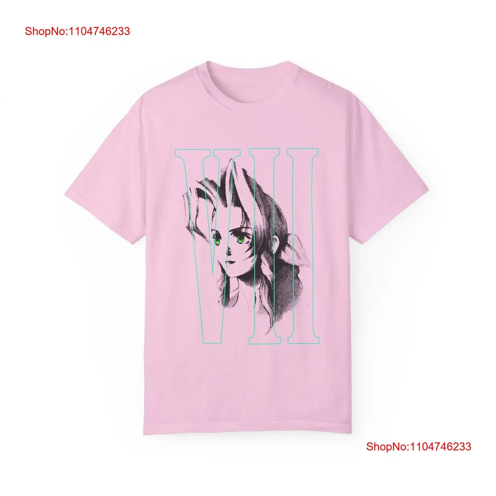 Aerith Final Fantasy VII Portrait T shirt Video Game vintage Washed Versatile homme streetwear Breathable Stretched Slightly