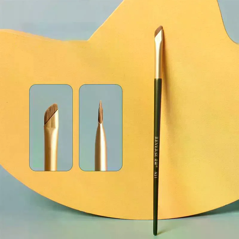 Upgrade Eyeliner Eyebrow Brush Slanting Flat Sickle Blade Eyeliner Brushes Wool Fiber Eye Brow Contour Professional Makeup Tools