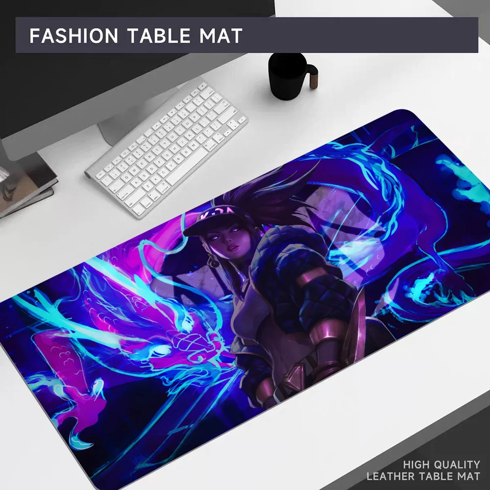 L-LOL KDA Ahri Akali Kaisa Seraphine Mousepad 80x30cm XL Lockedge Office Computer Desk Mat Table Keyboard Big Mouse Pad Laptop