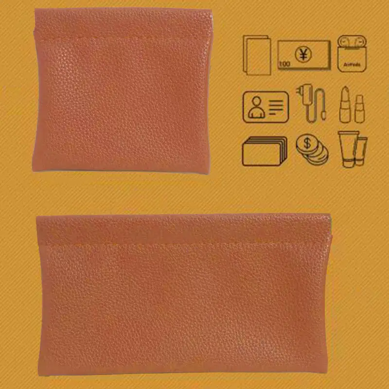 1 ensemble porte-monnaie matériau PU sac de rouge à lèvres fermeture automatique câble de données écouteur sac de rangement Mini sac à main de voyage Portable