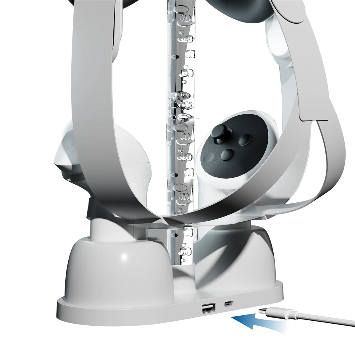 【STOCK】Charging Dock for Meta Quest 3 VR Headset Charging Stand Charger Station for Meta Quest 3 RGB Lights Storage Stand