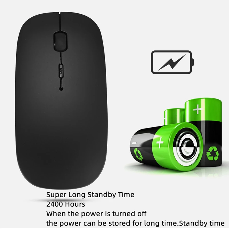 Rechargeable Wireless Bluetooth Mouse For iPad Samsung Huawei MiPad 2.4G USB Mice For Android Windows Tablet Laptop Notebook PC