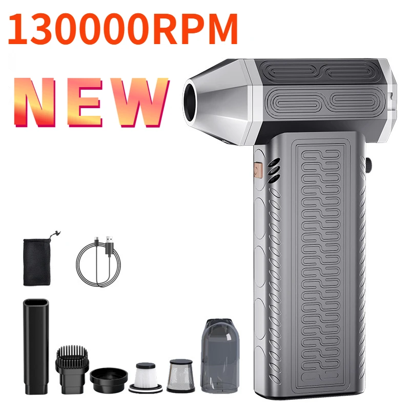 130000RPM Turbofan Air Blower Air gun Mini Turbo Jet Fan Brushless Motor Handheld Duct Fan Portable Charging Cleaning Car Vacuum