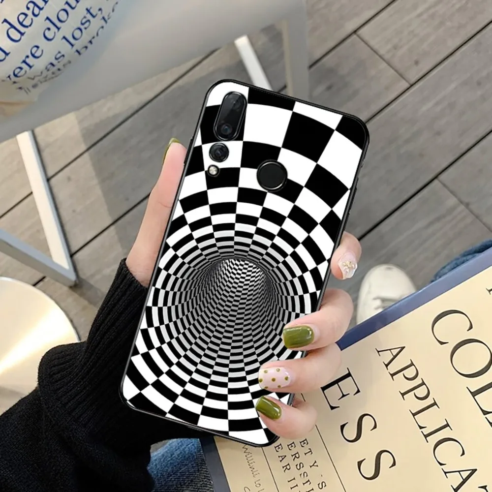 3D Vortex Illusion Phone Case For Huawei Y9 6 7 5 Prime Enjoy 7s 7 8 plus 7a 9e 9plus 8E Lite Psmart Shell