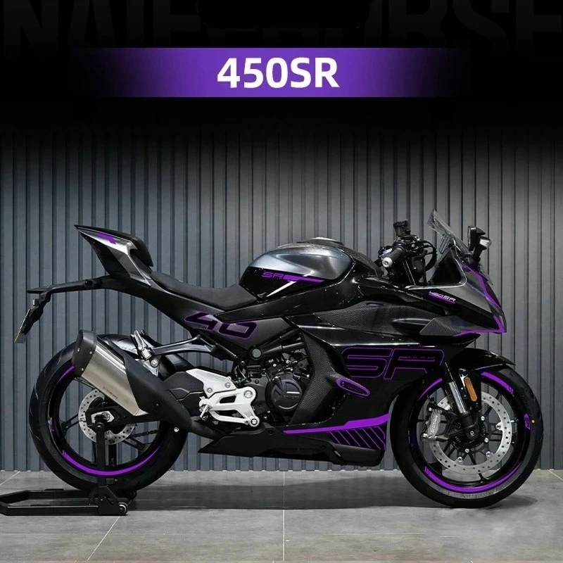 

For CFMOTO 450SR Sticker Modification Violet Body Sticker Decal Wheel Hub Sticker Waterproof Motorcycle Decoration