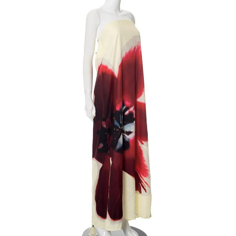 Ärmelloses, bedrucktes, trägerloses langes Kleid, modisch und sexy, für Party, Abschlussfeier, formelle, elegante Damen-Robe. – Detail 15