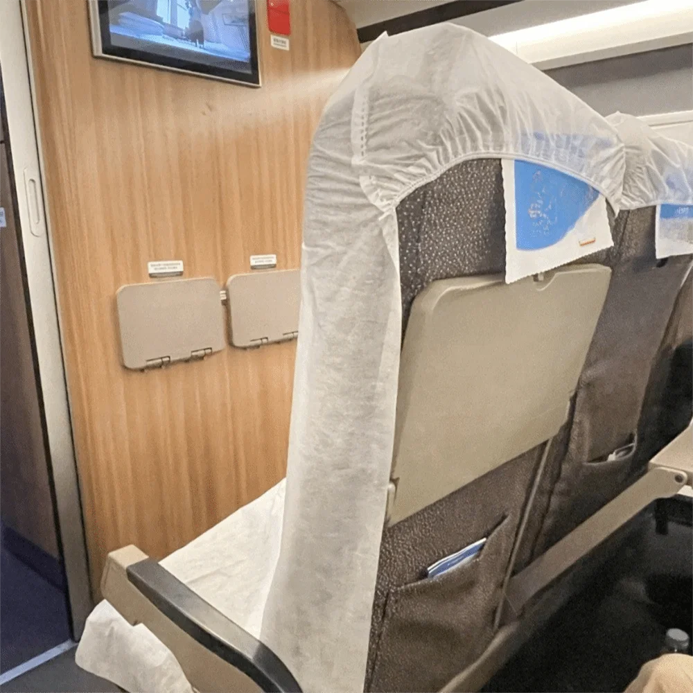 

5Bags Hygienic Disposable Seat Covers Dirt-proof Portable Dust-proof Cover Lightweight Breathable Chair Cover Airplanes